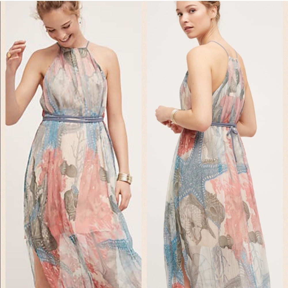 Anthropologie Moulinette Soeurs Sea Star Starfish Maxi Dress Boho Beachy